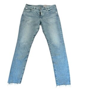 AG Adriano Goldschmied Raw Hem Skinny Jeans Light Wash Women’s Size 30R